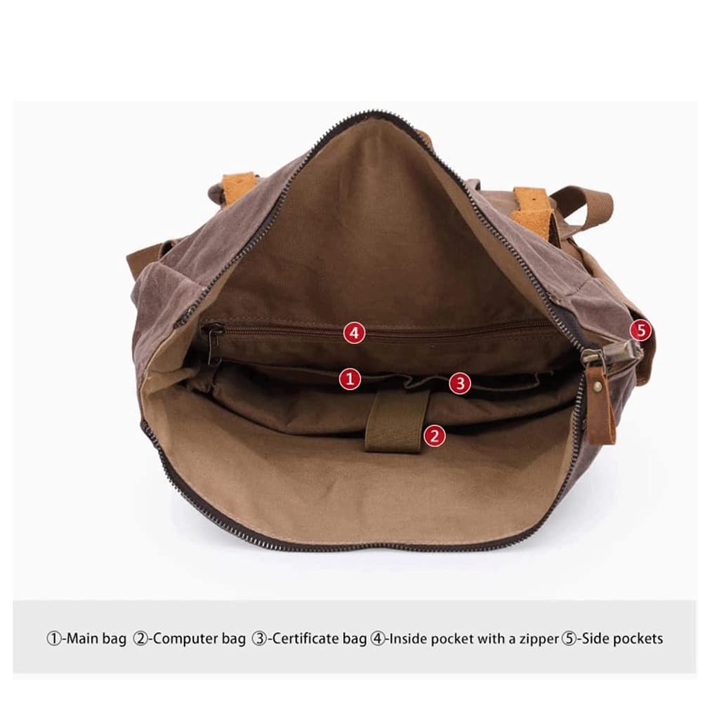 Amazon.co.jp: zdz 15インチキャンバスレザーバックパック